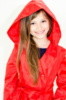 Płaszcz przeciwdeszczowy dziewczęcy - czerwony